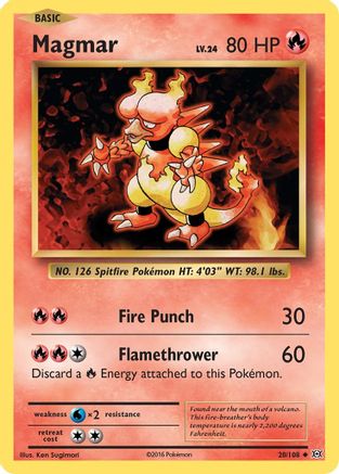 XY  Evolutions  020/108 Magmar  - Reverse Holofoil - Uncommon