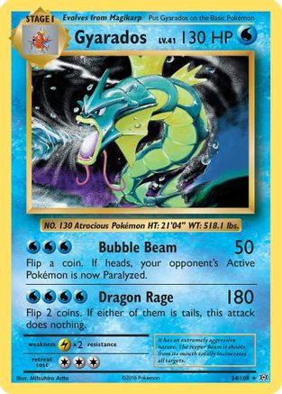 XY  Evolutions  034/108 Gyarados  - Reverse Holofoil - Holo Rare