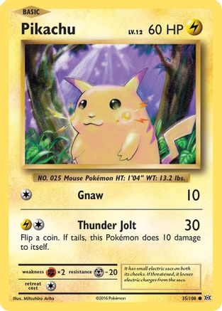 XY  Evolutions  035/108 Pikachu  - Reverse Holofoil - Common