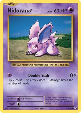 XY  Evolutions  043/108 Nidoran M  - Reverse Holofoil - Common