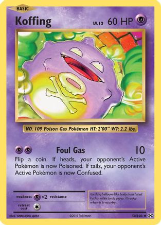 XY  Evolutions  050/108 Koffing  - Reverse Holofoil - Uncommon