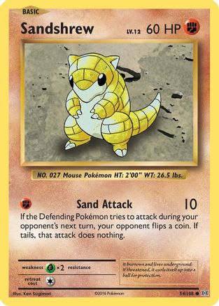 XY  Evolutions  054/108 Sandshrew  - Common