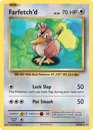 XY  Evolutions  068/108 Farfetch'd  - Reverse Holofoil - Rare