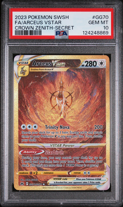 Crown Zenith Galarian Gallery  GG70/GG70 PSA10 #124248869 Arceus VSTAR (Secret)  - Holofoil - Secret Rare