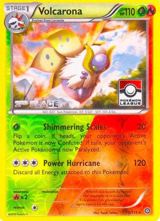 League & Championship Cards /114 Volcarona - 15/114 (Pokemon League) [2nd Place]  - Reverse Holofoil - Promo