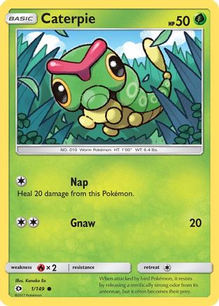 SM Base Set  001/149 Caterpie  - Common