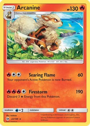 SM Base Set  022/149 Arcanine  - Holofoil - Holo Rare