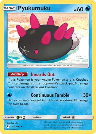 SM Base Set  047/149 Pyukumuku  - Reverse Holofoil - Uncommon