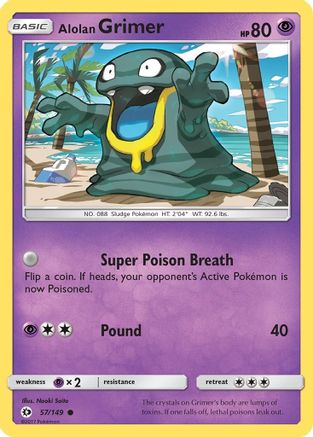 SM Base Set  057/149 Alolan Grimer  - Reverse Holofoil - Common