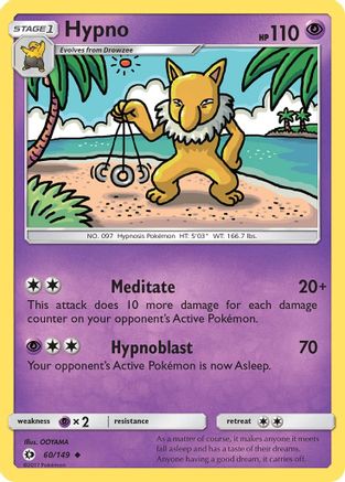 SM Base Set  060/149 Hypno  - Uncommon