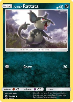 SM Base Set  076/149 Alolan Rattata  - Common