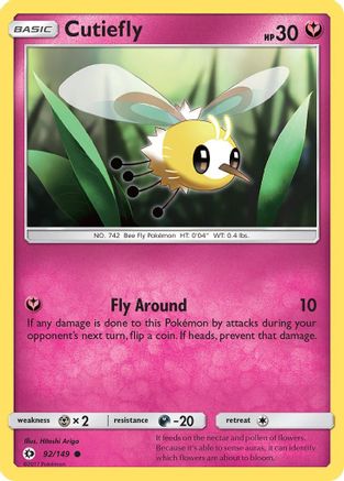 SM Base Set  092/149 Cutiefly  - Common