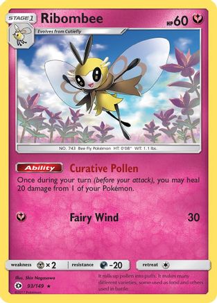 SM Base Set  093/149 Ribombee  - Reverse Holofoil - Holo Rare