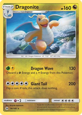 SM Base Set  096/149 Dragonite  - Holofoil - Holo Rare