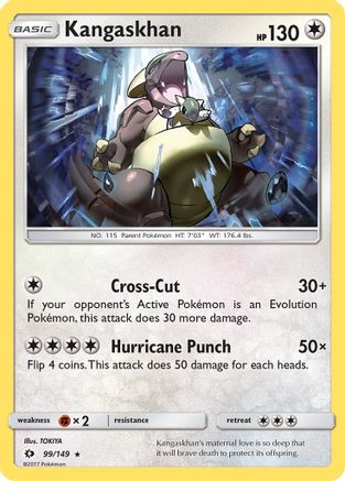 SM Base Set  099/149 Kangaskhan  - Reverse Holofoil - Holo Rare