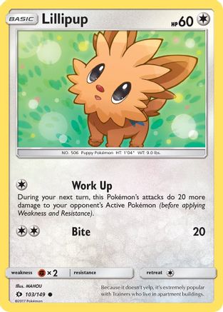 SM Base Set  103/149 Lillipup  - Common