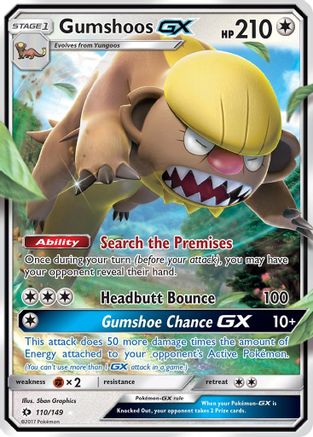 SM Base Set  110/149 Gumshoos GX  - Holofoil - Ultra Rare