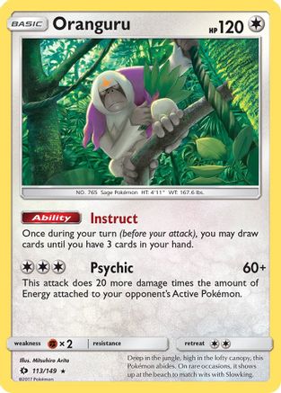 SM Base Set  113/149 Oranguru  - Holofoil - Holo Rare