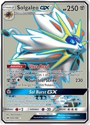 SM Base Set  143/149 Solgaleo GX (Full Art)  - Holofoil - Ultra Rare