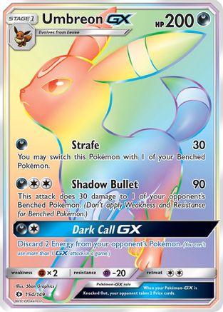 SM Base Set  154/149 Umbreon GX (Secret)  - Holofoil - Secret Rare