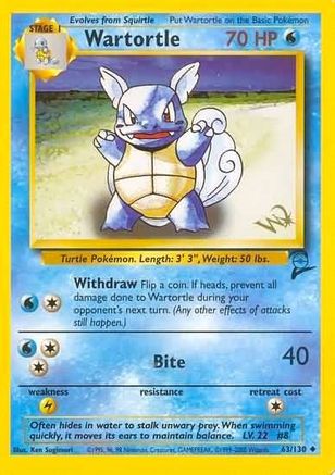 WoTC Promo  063/130 Wartortle [W Stamped]  - Promo