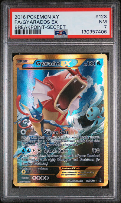 XY  BREAKpoint  123/122 PSA7 #130357406 Gyarados EX (Secret)  - Holofoil - Secret Rare