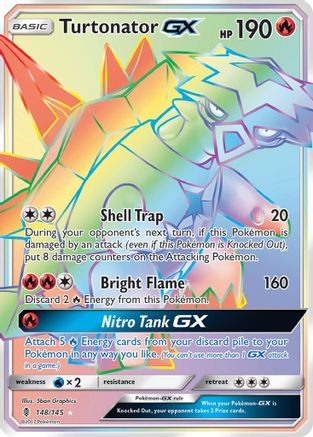 SM  Guardians Rising  148 Turtonator GX (Secret)  - Holofoil - Secret Rare