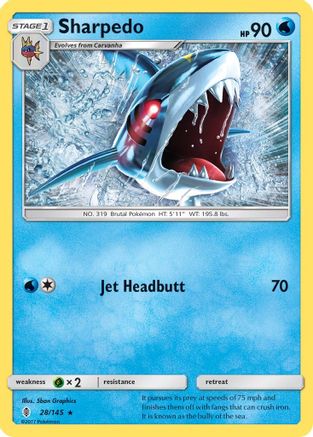 SM  Guardians Rising  028 Sharpedo  - Rare