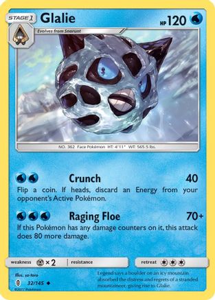 SM  Guardians Rising  032 Glalie  - Reverse Holofoil - Uncommon