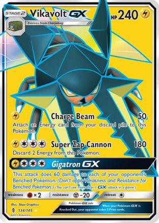 SM  Guardians Rising  134 Vikavolt GX (Full Art)  - Holofoil - Ultra Rare