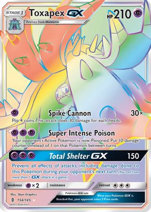 SM  Guardians Rising  154 Toxapex GX (Secret)  - Holofoil - Secret Rare