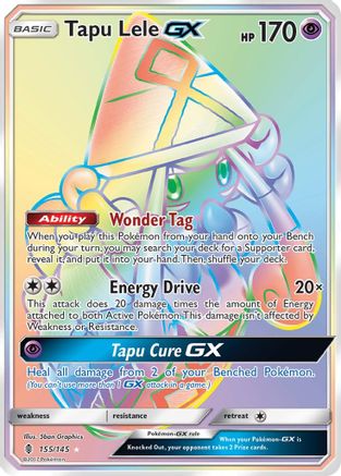 SM  Guardians Rising  155 Tapu Lele GX (Secret)  - Holofoil - Secret Rare
