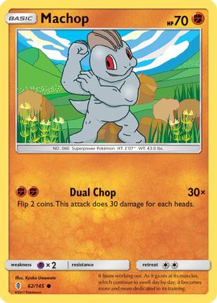 SM  Guardians Rising  062/145 Machop (62)  - Reverse Holofoil - Common