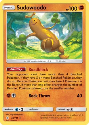 SM  Guardians Rising  066/145 Sudowoodo  - Reverse Holofoil - Uncommon