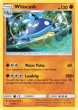 SM  Guardians Rising  071 Whiscash  - Rare