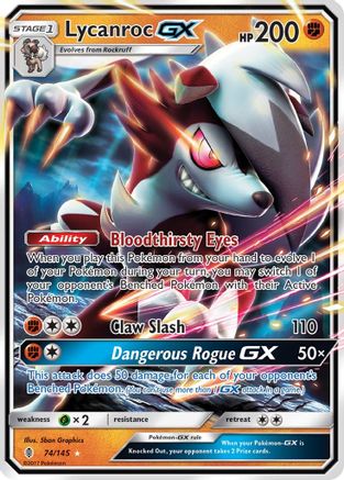SM  Guardians Rising  074/145 Lycanroc GX  - Holofoil - Ultra Rare