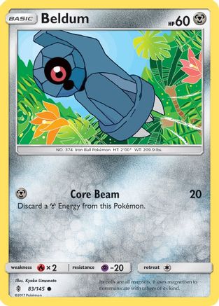 SM  Guardians Rising  083/145 Beldum  - Reverse Holofoil - Common