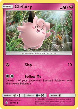 SM  Guardians Rising  088/145 Clefairy  - Reverse Holofoil - Common