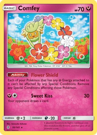SM  Guardians Rising  093/145 Comfey  - Reverse Holofoil - Holo Rare