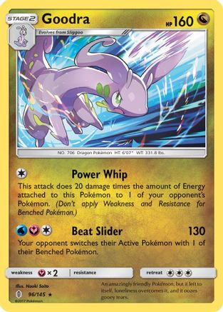 SM  Guardians Rising  096/145 Goodra  - Reverse Holofoil - Holo Rare