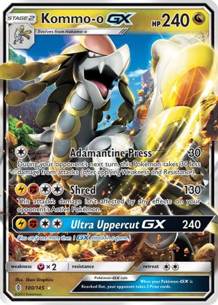 SM  Guardians Rising  100/145 Kommo-o GX  - Holofoil - Ultra Rare