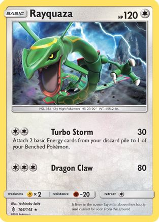SM  Guardians Rising  106/145 Rayquaza  - Rare