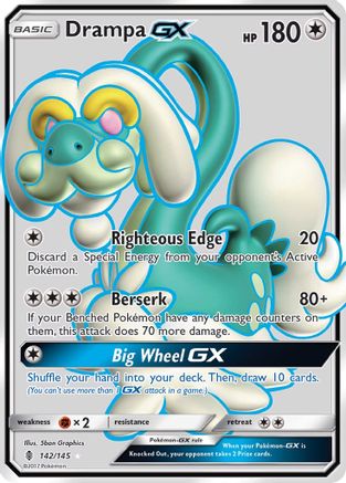 SM  Guardians Rising  142/145 Drampa GX (Full Art)  - Holofoil - Ultra Rare