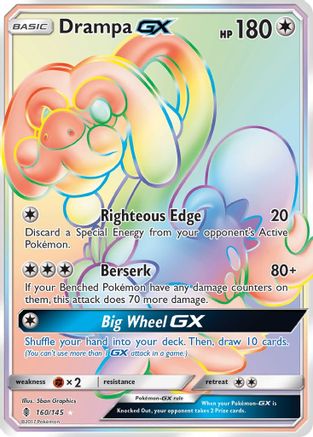SM  Guardians Rising  160 Drampa GX (Secret)  - Holofoil - Secret Rare