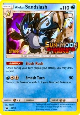 SM Promos  Alolan Sandslash - SM18 (Prerelease) [Staff]  - Holofoil - Promo