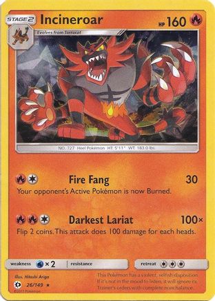 Deck Exclusives  026/149 Incineroar  - Holofoil - Holo Rare