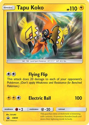 SM Promos  SM30 Tapu Koko  - Holofoil - Promo