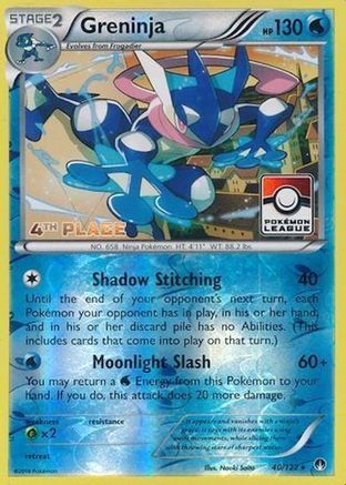 League & Championship Cards /122 Greninja - 40/122 (Pokemon League) [4th Place]  - Reverse Holofoil - Promo