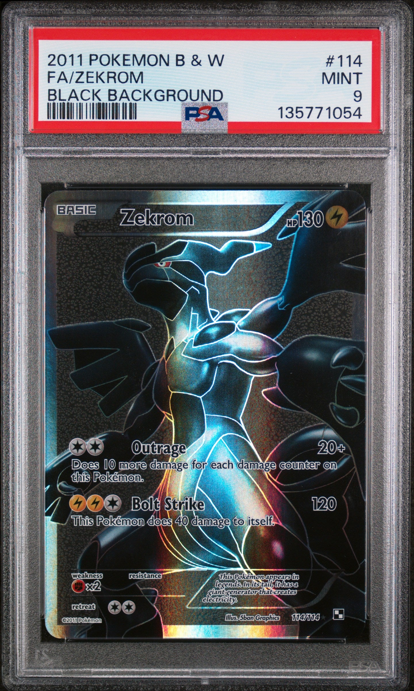 Black and White  114/114 PSA9 #135771054 Zekrom (114 Full Art)  - Holofoil - Ultra Rare