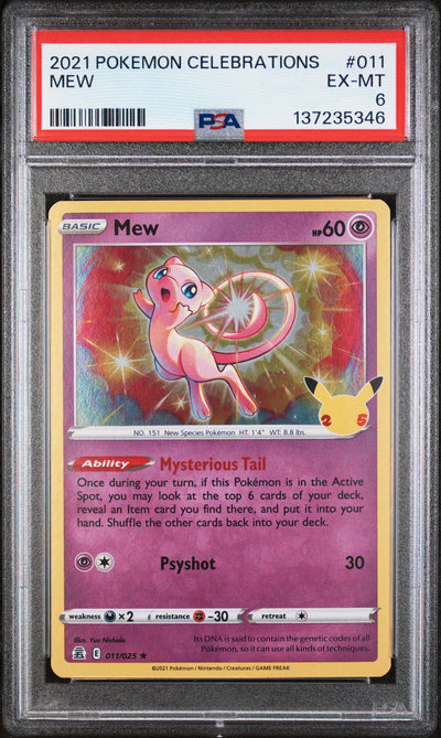 Celebrations  011/025 PSA6 #137235346 Mew  - Holofoil - Holo Rare